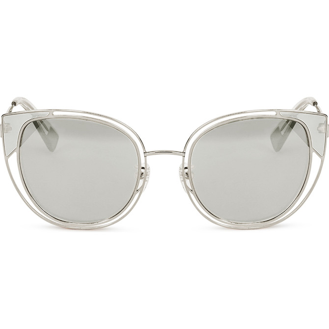 Grey and silver cat eye glasses