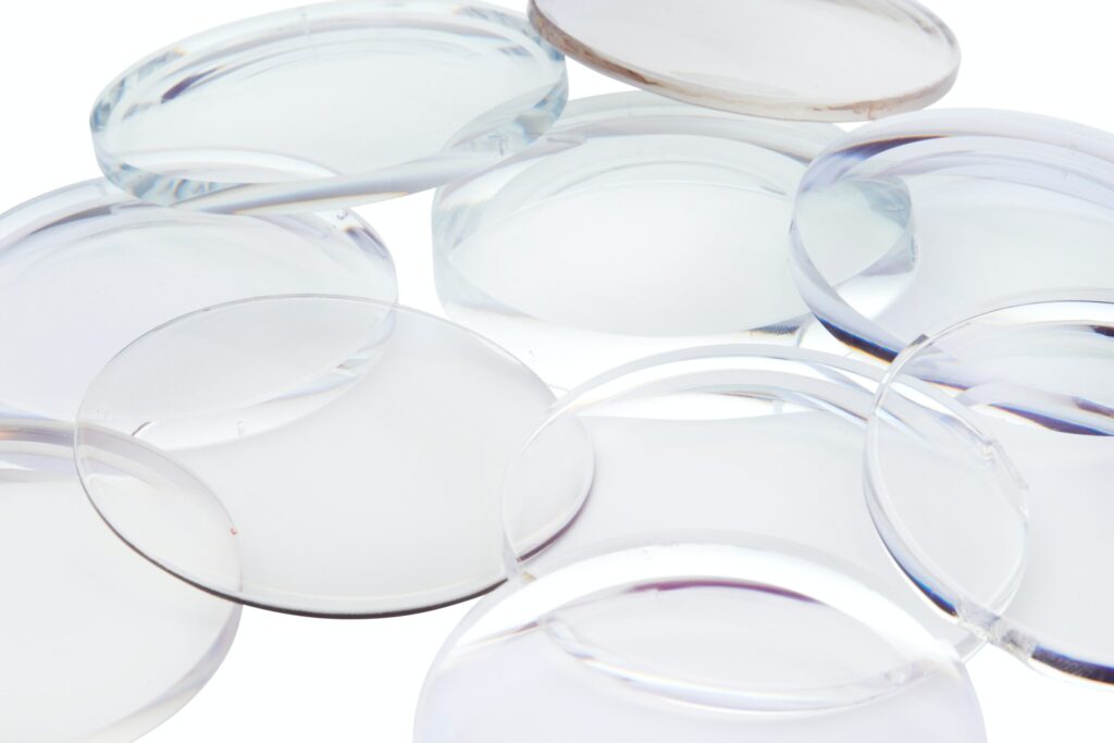 A pile of contact lenses