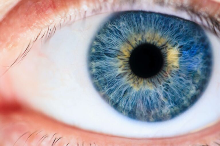 Close up of blue eye